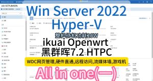 使用Win Server 2022 AIO 安装WAC,Hyper-V虚拟机  搭建软路由,黑群晖,私人流媒体,HTPC-小陈折腾日记